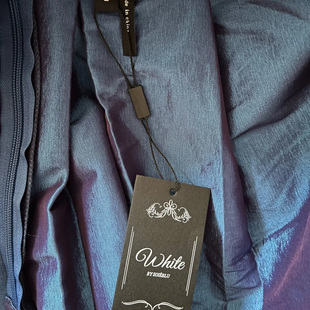 White By Soieblu Navy blue and Silver Dress - Picture 6 of 8